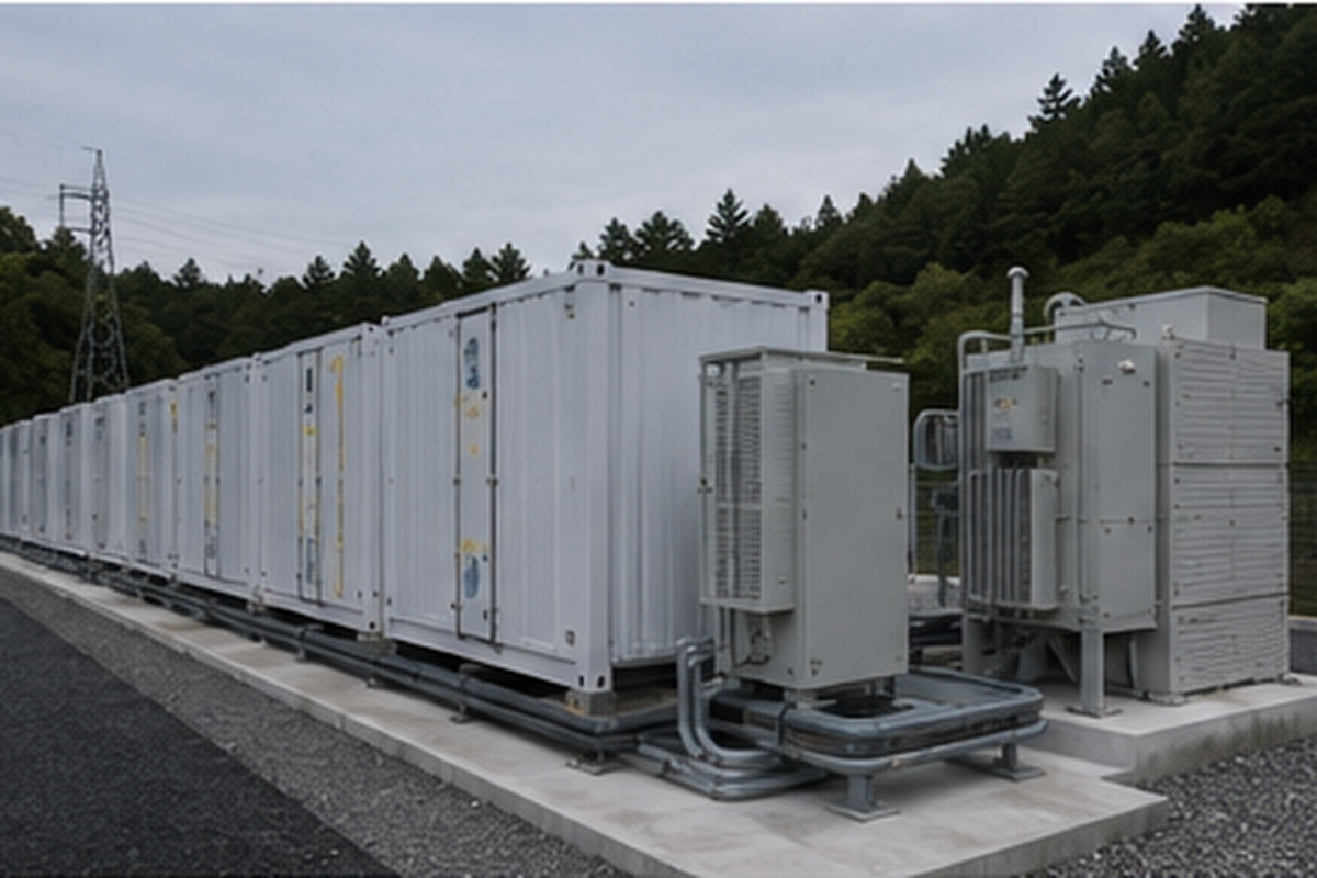 系統用蓄電池コンテナと周辺設備