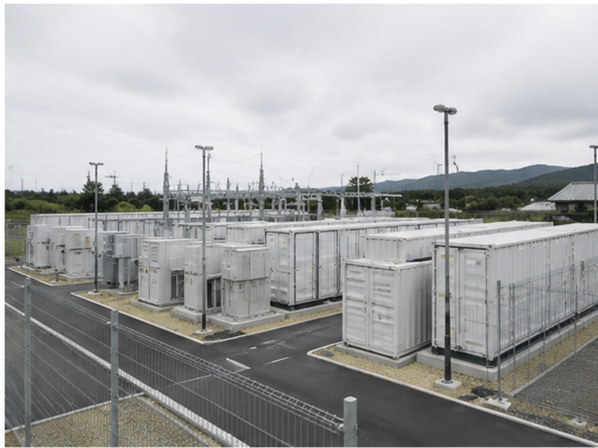 高圧系統用蓄電池と受変電設備のあるエネルギー施設