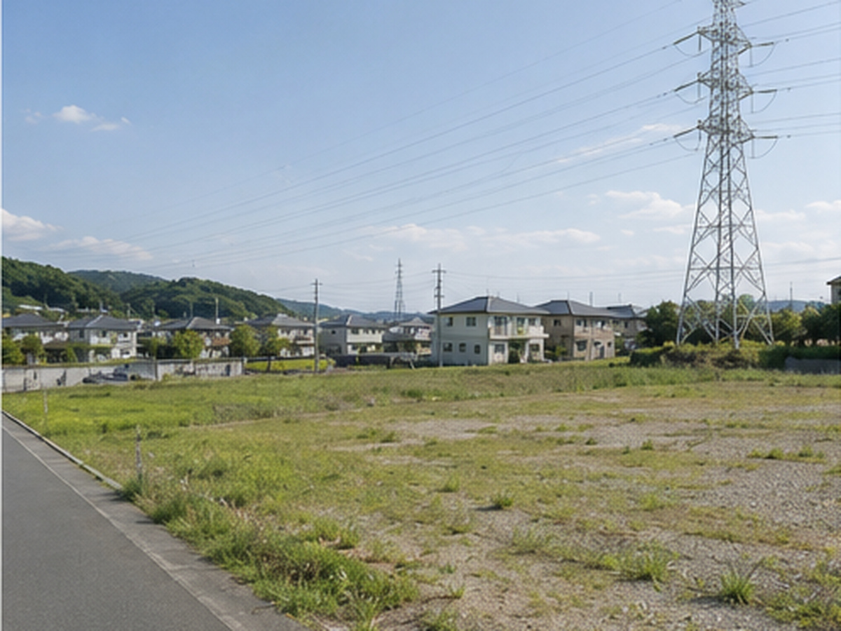 送電設備に近接する日本の事業用地