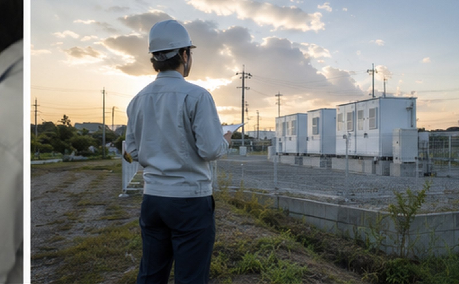 低圧系統用蓄電池の設置候補地を担当者が確認している風景
