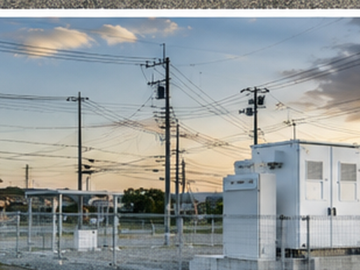 電力系統と低圧蓄電池設備の運用をイメージした現地風景