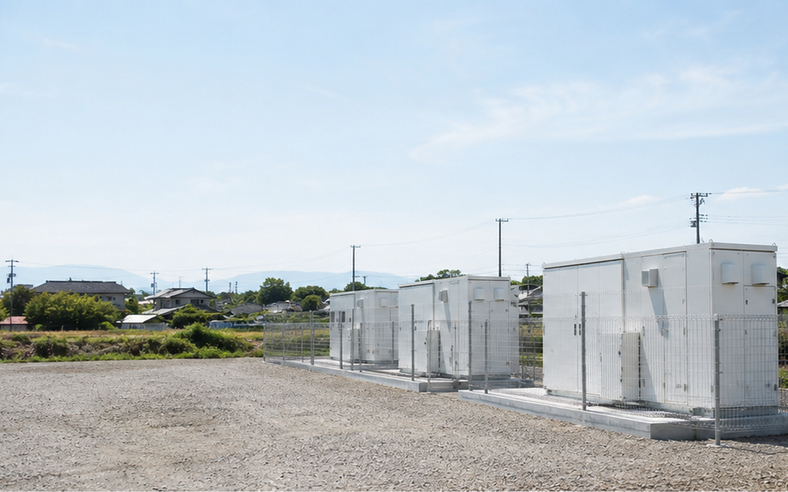 日本の郊外にある低圧系統用蓄電池の設置候補地