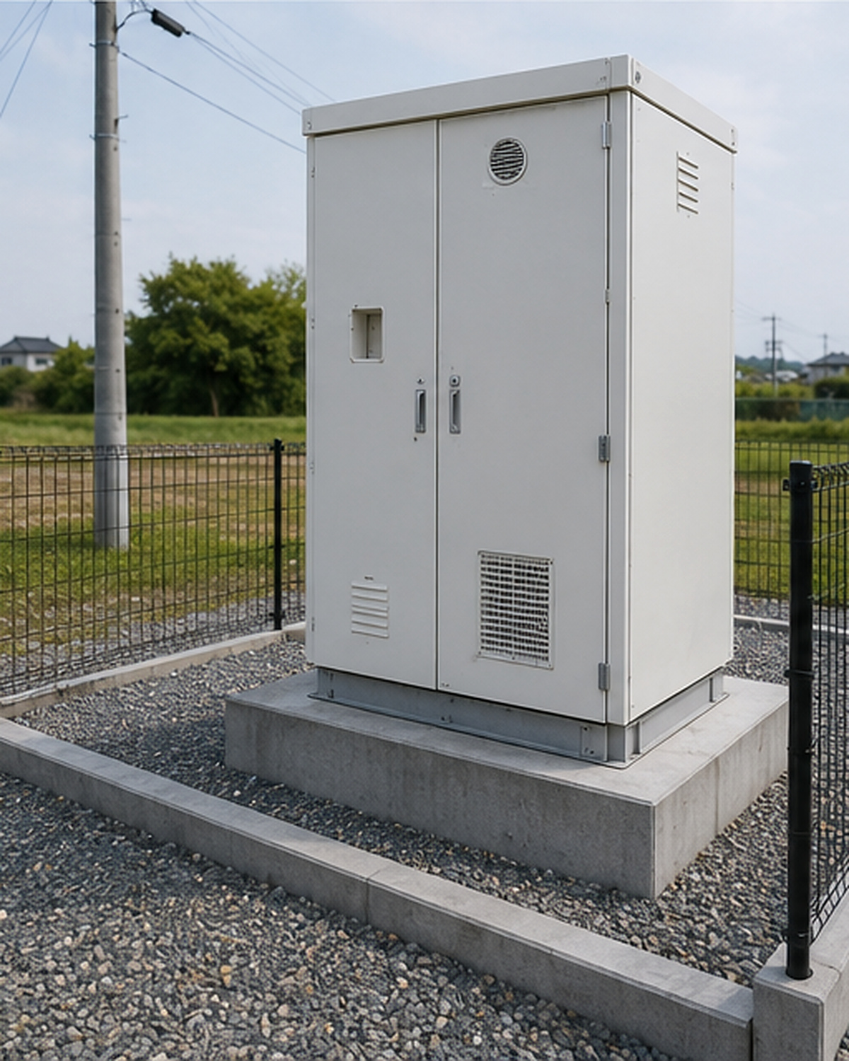 低圧系統用蓄電池設備の外観と設置スペースのイメージ